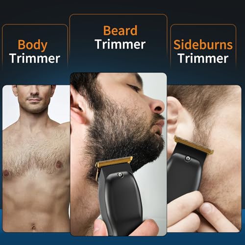 Image of Beard Trimmer for Men - Rechargeable Men's Hair Clippers & Razor, Cordless Hair Trimmer for Face, Neck, Groin & Manscaping, Ideal Gift for Men, Black