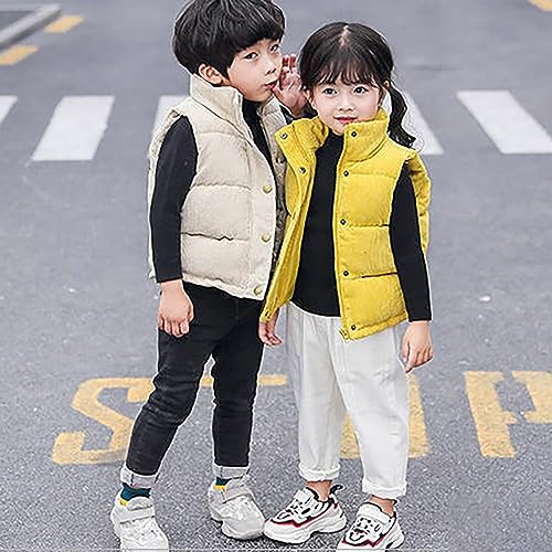 Corduroy Coat for Toddler Kids Boys Girls Sleeveless Collar Down Vest Fall Winter Solid Button Stripe Jacket 20252