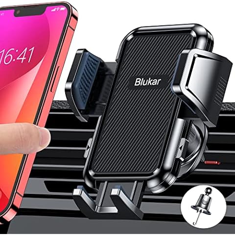 Blukar Car Phone Holder, Air Vent Car Phone Mount Cradle 360° Rotation - Upgraded Hook Clip and One Button Release Function - Super Stable Car Phone Holder Compatible with 4.0 to 6.7 inches Phones Cover