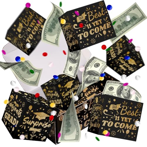 2026 Graduation Surprise Gift Box Explosion Pop Out Explosion Gift Box with Bounce Money Holder and Confetti Halloween Thanksgiving Christmas Graduation Gifts for Women High School College Graduation Party Favors