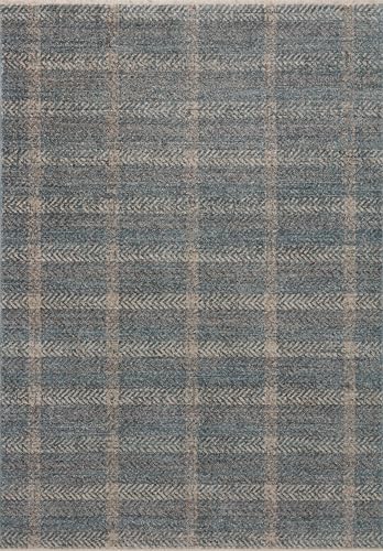 Image of Loloi Angela Rose Ember Blue /Beige 11'-6 inch x 15'-7 inch Area Rug | EMB-03 Approx. 11x16 Living room Dining room Bedroom, Modern, Timeless, Neutral, Area Rug
