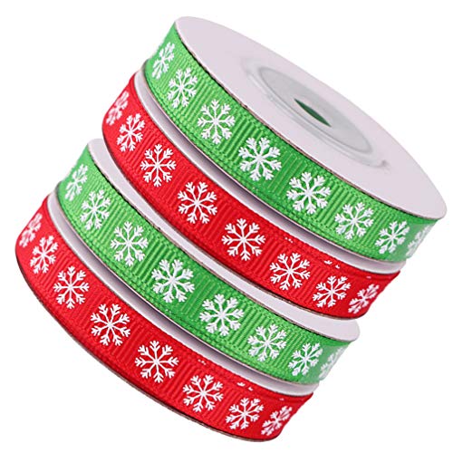 EXCEART Conjunto de Fita de Gorgorão de Natal de Férias Fita de Impressão de Flocos de Neve para Emb