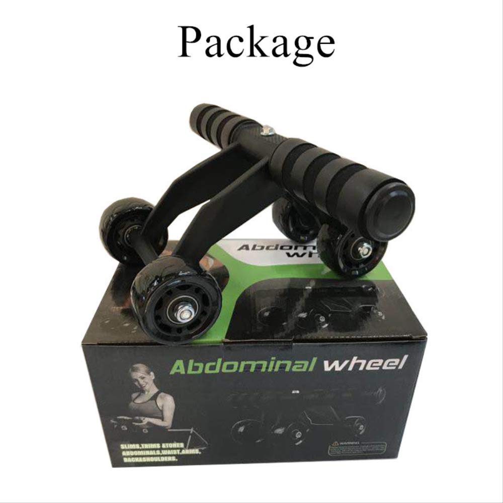 Bajie - Ruota addominale addominale per allenamento muscolare addominale con 4 ruote maniglie antiscivolo – addominale trainer con tappetino inginocchiato