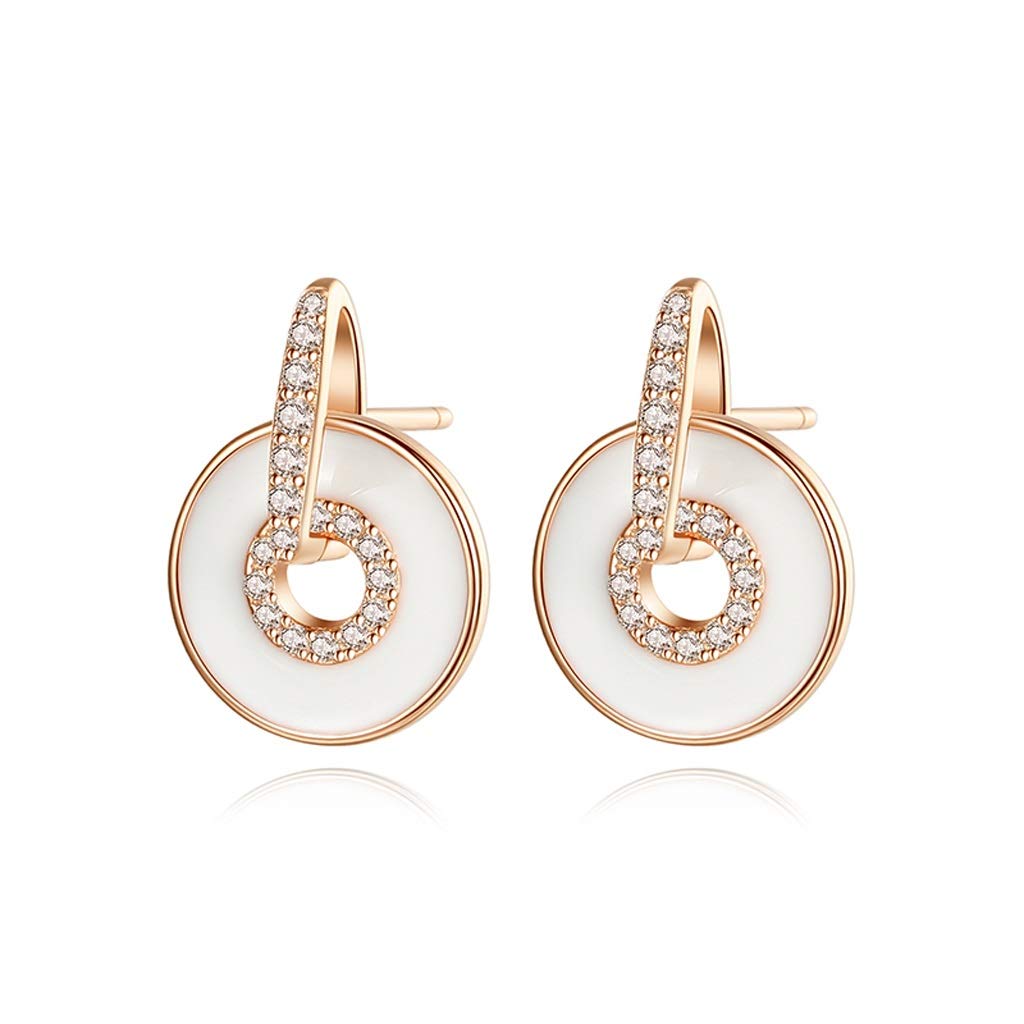 Pendiente De Plata De Ley 925 Auténtica Para Mujer, Aretes Colgantes Redondos Huecos Chapados En