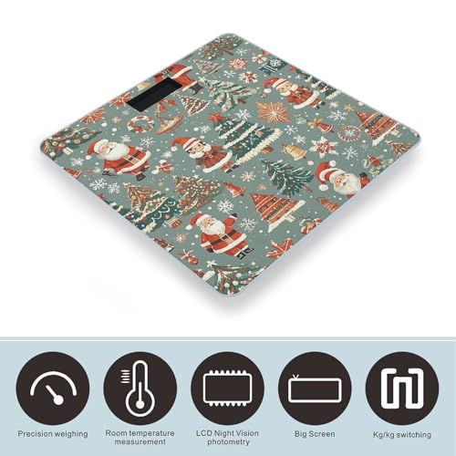 Báscula digital de baño con pantalla LED clara y vidrio templado miniatura 3