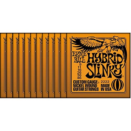 ERNIE BALL 2222 – Lot de 12 cordes de guitare électrique Mute Hybrid Slinky (009-0046) - Les Beatles, Paul McCartney, John Lennon, RIngo Starr, George Harrison ERNIE BALL 2222 – Lot de 12 cordes de guitare électrique Mute Hybrid Slinky (009-0046)