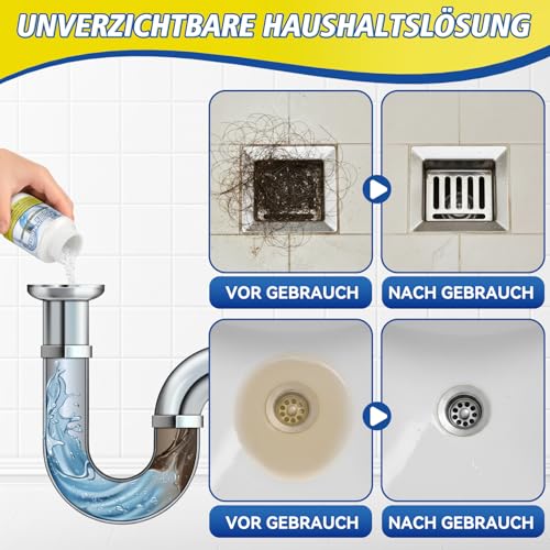 HuakChai Abflussreiniger und Rohrreiniger, pipeline dredging agent, Fett und Seifenreste, schnell wirkender flüssiger Verstopfungsentferner für Küchenspüle, Dusche und Außenabflüsse, sicher für Rohre