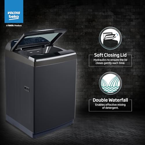 Image of Voltas Beko, A Tata Product 11 Kg 5 Star Fully-Automatic Top Loading Washing Machine (WTL1106UEAH / OBS3060, Dark Grey, Inbuilt Heater)