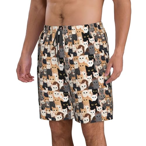 Cat Print Print Stylish Beach Shorts Swim Trunks Lightweight Breathable Summer Outdoor Activities2