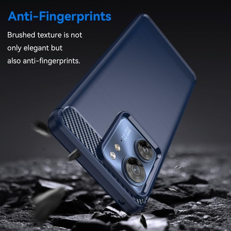 Image of NPRC Hybrid Ultra Slim Protective Case TPU Non-Slip Carbon Fiber Texture Shockproof Case Cover for Moto Edge 40 - Blue