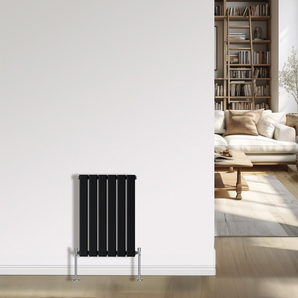 Nrg Black Radiator 600X408mm- Single Flat Panel Interior Bathroom Radiators