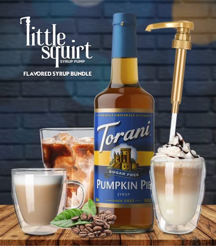 Sugar Free Pumpkin Syrup for Coffee 25.4 Ounces, Torani Sugar Free Pumpkin Pie with Little Squirt Syrup Pump - Thumbnail 2