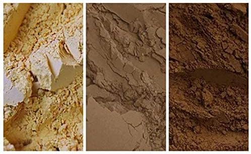 The EARTH TONE Collection - 3 Pack Natural Mineral Pigment Pack (150 ml|5OZ EA): Light Yellow Ochre France | Natural Umber CPR | Burnt Umber France