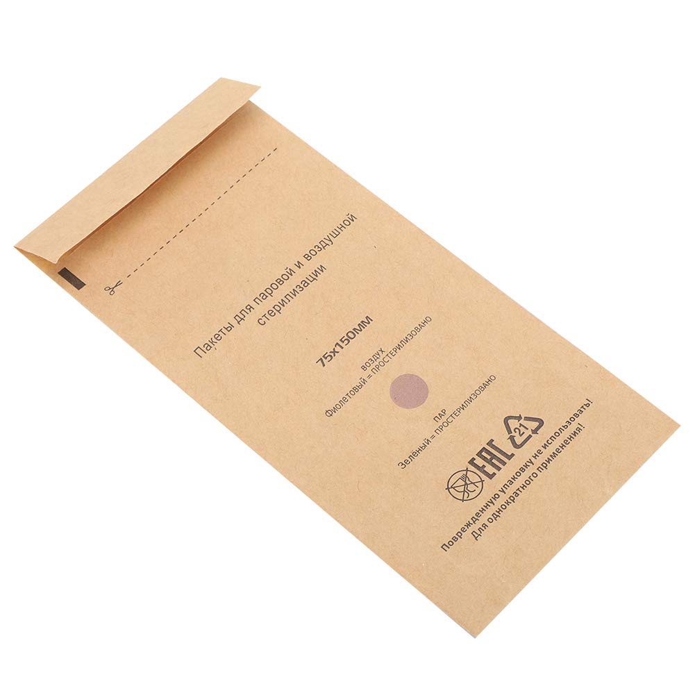 Sacs de Stérilisation, 100pcs Sacs de Stérilisation Jetables Gel Nail Bag Pouch Storage Bag Equipment Stérilisateur Manucure Pouch Nail Art Tool Cleaning Bag Cosmetics Nail Tool Bag For(75 * 150mm)