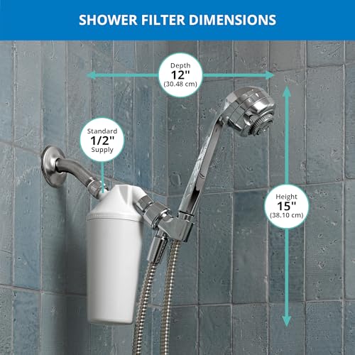 Aquasana Shower Filter | Dermatologist-recommended for softer, healthier skin & hair | Proven to reduce 90% of chlorine for 6 months | High pressure | Chrome wand shower head | AQ-4105CHR — view 6