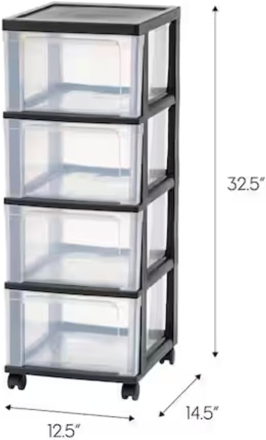 Clear Drawer Storage Cart (2-Pack) CZ23347