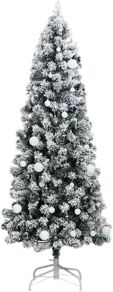 Artificial Christmas Tree Green PVC - Light, Snow, LED, Hinged, Stands, Scene - Medium, 70.9 in