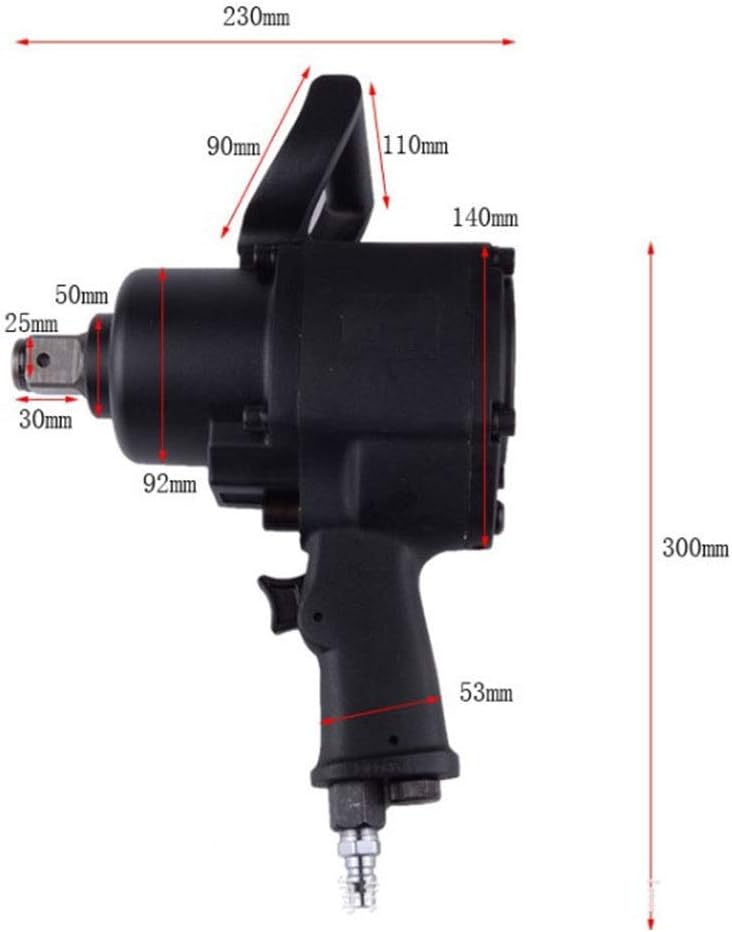 Heavy-duty Industrial Wind Wrench, 1 Inch Pneumatic, Trigger