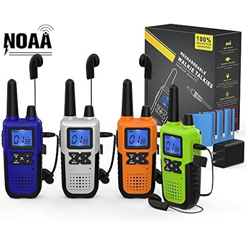 Topsung Walkie Talkies Long Range for Adults Rechargeable with Earpiece NOAA Weather Alert, Multi-purpose 2 Way Radio 4 Pack for Team Work Senior Care Kid Adventure Family Camping Hiking Skiing Cruise Cover