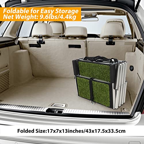 Domaker Dog Stairs For Large Dogs With Artificial Grass Surface, Foldable Aluminum Lightweight Pet Ramps, Durable Pet Ladder Dog Car Steps For Suv, Cars, Trucks And High Bed, 5 Steps #TOP7