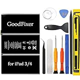 GoodFixer Replacement Battery Compatible with Apple iPad 3/iPad 4, Complete Repair Tools Kit, Adhesive Strip, 0 Cycle 11560mAh Li-ion Replacement Battery [365 Days Warranty]