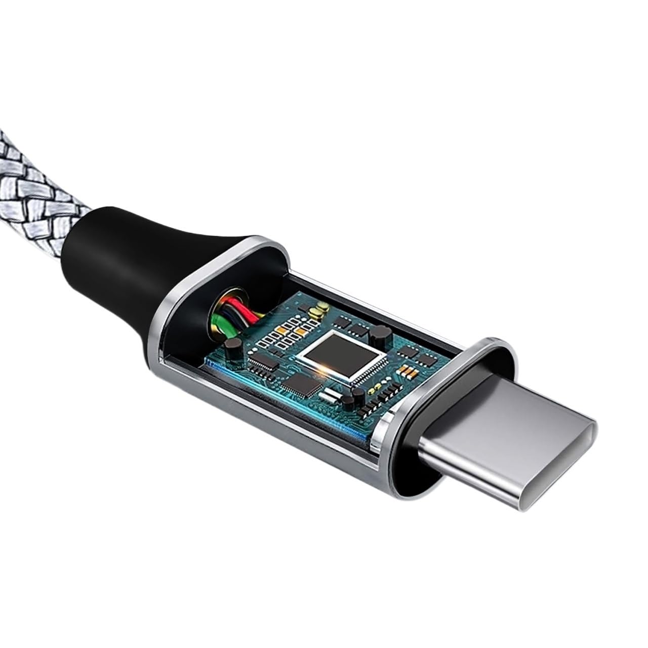 Cable de carga rápida tipo C PD de 60 W, tipo C, 300 cm, 5 m, 8 m, 10 m, cable de datos extensible (gris, 300 cm)
