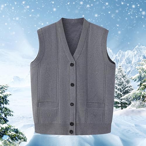 Mens Knit Vest Casual V Neck Button Down Sleeveless Sweater Cardigan Fall Soft Comfort Knit Tank Tops2