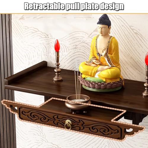 Mesa de altar de pared de 66 cm para proteger y elevar sus figuras budistas 3