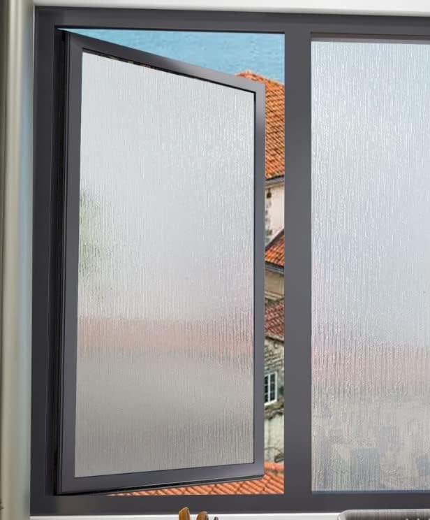 Miniatura 6 de Danodoi Película de privacidad para ventana de 17.7 x 157 pulgadas, diseño cepillado, película de vidrio esmerilado, calcomanías opacas para