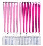 CANWELUX 12 Pack Pink and Hot Breakaway Lanyard with Thick ID Badges Holder for Girls(12 Pack, Pink & Hot Pink)