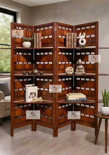 Image of Partition for Living Room,Divider,Partition Wall Divider Screen Separator, Wall Panel Divider for Hall | Bedroom |Office | Puja Room | Restaurant S Design (Shelves-Partition)