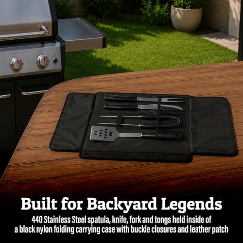 Set de 5 piezas para parrilla en acero inox con estuche miniatura 5