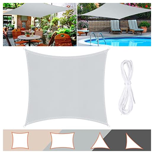 Wokkol Toldos Impermeables Exterior, Toldo Vela de Sombra, Vela de Sombra, Toldo Vela Impermeable, protección Rayos UV, Toldo Resistente e Lmpermeable, para Patio, Exteriores, Jardín (Gris, 3X3M)