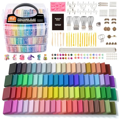 Shuttle Art 82 Colors Polymer Clay Kit, Oven Bake Clay for Kids, 19 Sculpting Tools, 16 Accessories...