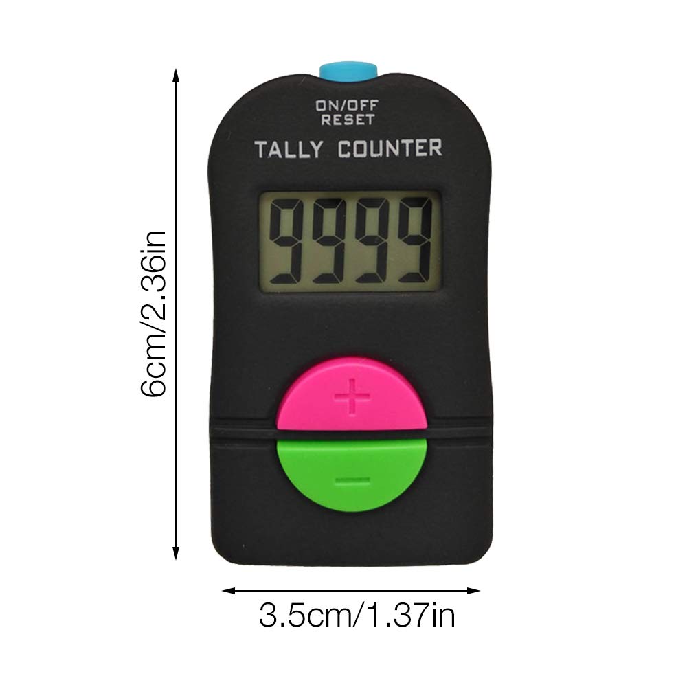 Contatore Digitale, Contatore Digitale per Golf da 2 Pezzi, Elettronica Aggiungi sottrarre clicker Manuale, Contatore Digitale per Piccoli Golf, con Cordino, 0-9999