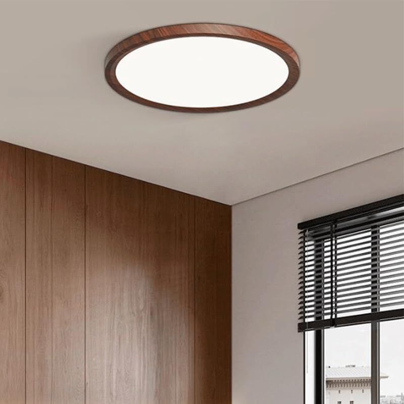 Plafonnier LED ultra-fin noyer de 9,1 pouces à intensité variable