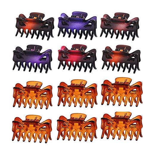 John Novais 12 Pcs Plastic Jaw Clips, Non Slip Hair Clip Claw Hair Styling Accessories for Women Ladies Girls