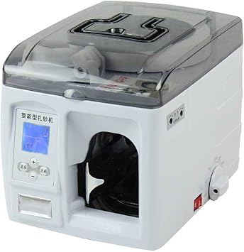 Automatic Cash Binding Machine Banknote Binding Machine Money Bundle Bill Binder Bill Strapping Machine with LCD Screen, 2cm Tape 2 s/Once, Banknote Counting Money Bill Counter