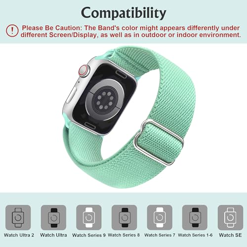Image of Arae Stretchy WatchBand Compatible for Apple Watch Band 49 /45 /44 /42 /41 /40mm /38mm Comfortable Adjustable Sport Band for iWatch Series 10 9 8 7 6 5 4 SE 3 2 1 Women Men