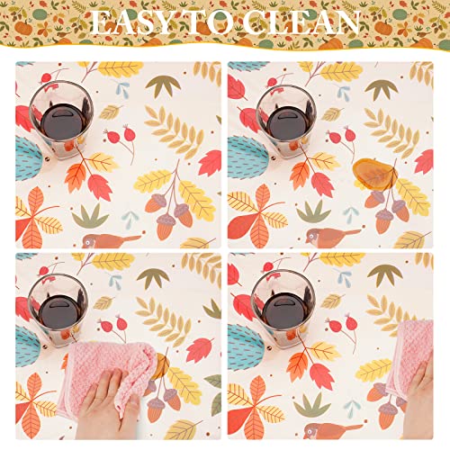 Cakka Thanksgiving Tablecloth Plastic 54X108 Inch, 2 Pack Disposable Fall Pumpkin Table Cover, Orange Marple Leaf Rectangle Autumn Table Cloth For Fall Thanksgiving Day Table Decor Decoration #TOP3