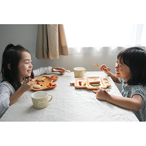 Time Concept Kids Petits Et Maman Wooden Plate - Cat - Reusable Home/Party/Picnic Dinnerware
