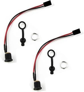 Pack of 2 Electric Bicycle Charging Port Electric Scooter Charging Socket DC 5.5 x 2.1 mm Charger Round Hole Socket for Scooter