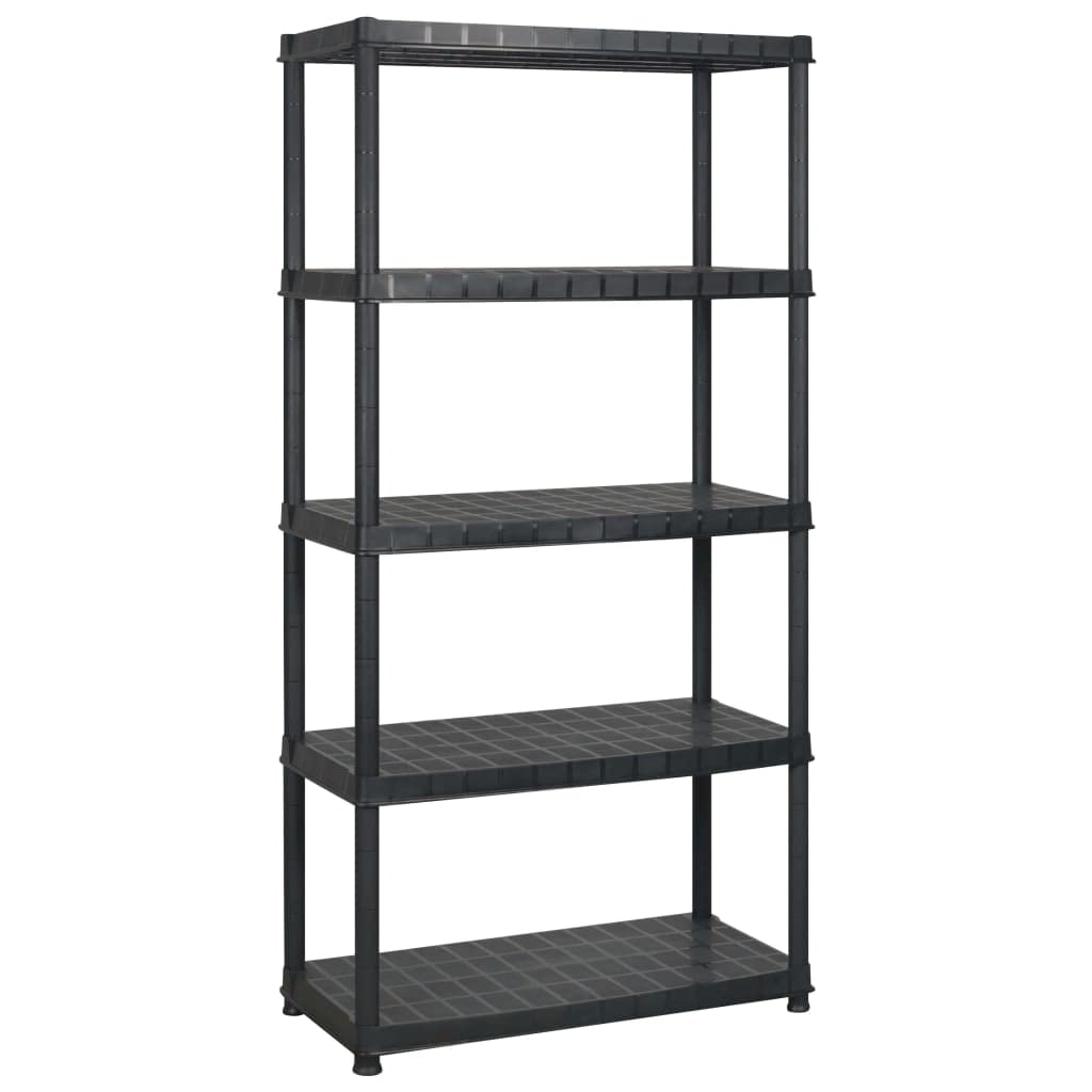 Générique Étagère de Rangement 5 Niveaux Noir 274,5x45,7x185 cm Plastique,Entreprise & Industrie,Stockage Industriel,Étagères industrielles,Noir,28.5 KG,3059858