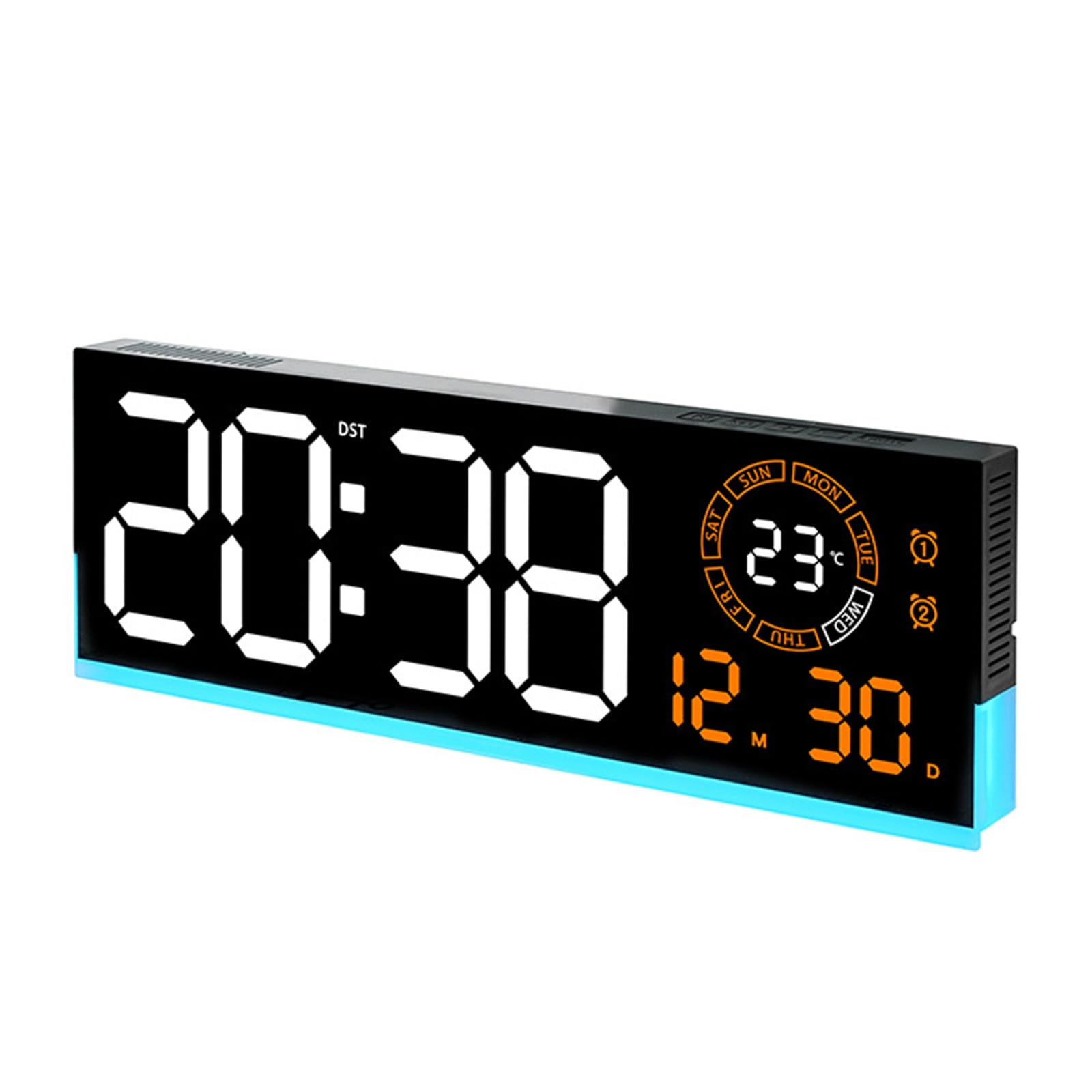 Orologio da parete digitale elettrico con calendario e visualizzazione della temperatura, moderno orologio a LED per la decorazione della casa camera da letto elettronico da parete ora data