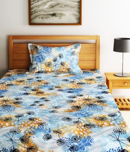 Image of Home Sizzler 210TC Floral Fusion Single Bedsheet with 1 Pillow Cover