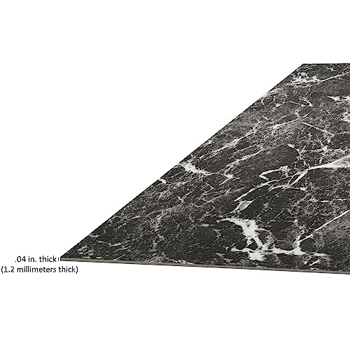 Image of Nexus Self Adhesive Vinyl Floor Tiles, 20 Tiles - 12'' x 12'', Smoke Marble Peel & Stick, DIY Flooring for Kitchen, Dining Room, Bedrooms Bathrooms by Achim Home Decor, Dark Grey with White Vein