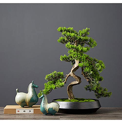 Xilin-1987 Simulation Tree Artificial Cedar Bonsai Trees Fake Potted Plants Indoor Evergreen Home Office Table Feng Shui Greenery Decor，Artificial Pot Artificial Plants #TOP5