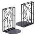 SRIWATANA Bookends Black, Book Ends Heavy Duty for Shelves Non-Skid & Anti-Scratching, Artistic Design