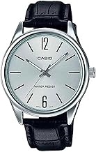 Casio #MTP-V005L-7B Mens Standard Analog Black Leather Band Silver Dial Watch