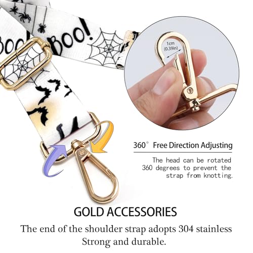 Image of Dsigo Purse Strap, 1.5 inch Wide Gold Alloy Buckle Floral Printing Crossbody Shoulder Strap for Bag Handbag Crossbody Bags